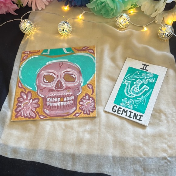 Gemini and Skull Western Tarot Card Painting Set - Picture 1 of 10